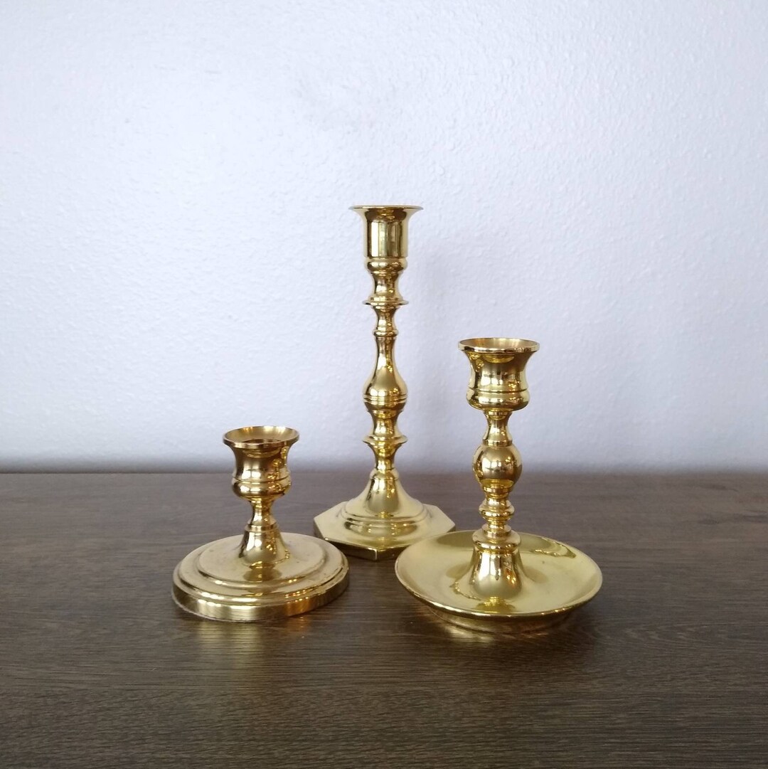 Vintage Baldwin Brass Candlesticks Solid Brass Baldwin Etsy