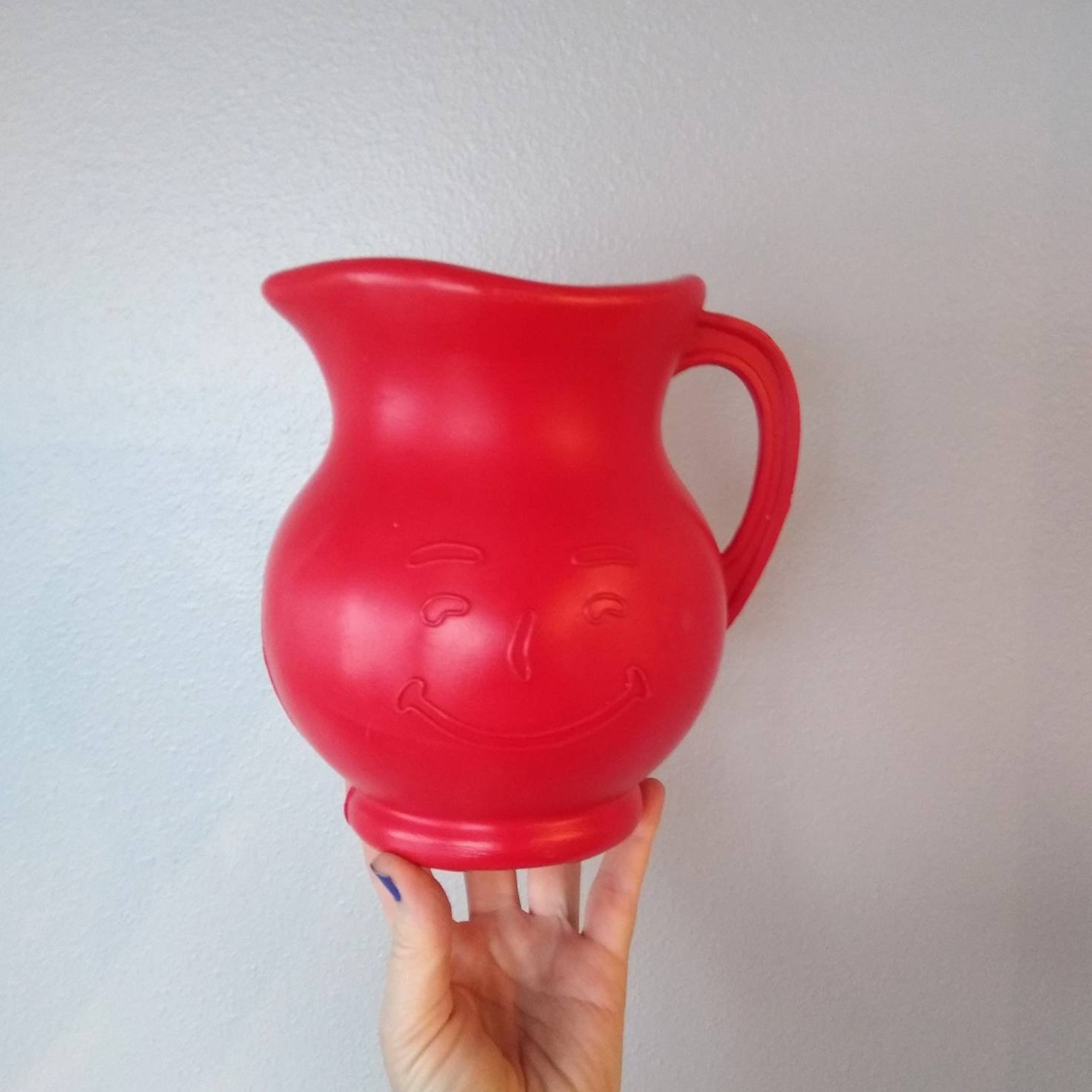Vintage KoolAid 2Quart Red Plastic Pitcher Collectible Etsy