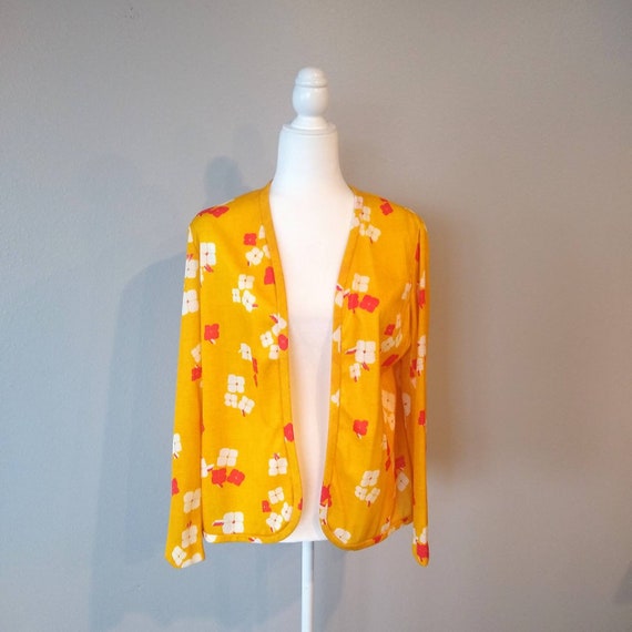 Vintage Yellow Maxi Dress - Marigold Yellow Flora… - image 5