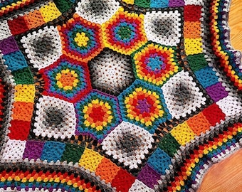 Grannies Gone Wild Blanket Crochet Pattern // Afghan