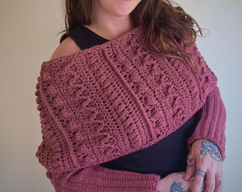 Crochet Sweater Scarf Pattern // Fable Wrap