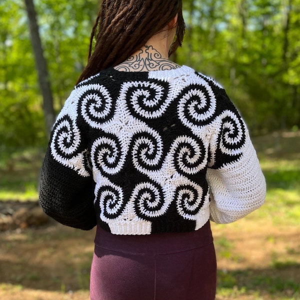 Crochet Pattern - Spiral Out Cardigan