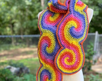 Crochet Scarf Pattern - Spiral Scarf Pattern