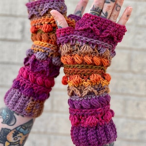 Crochet Gloves Pattern - Fable Gloves Crochet Pattern // Long Fingerless Mitts Pattern