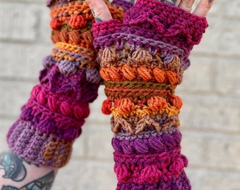 Crochet Gloves Pattern - Fable Gloves Crochet Pattern // Long Fingerless Mitts Pattern