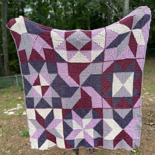 Homestyle Patchwork Crochet Blanket Pattern // Crochet Quilt Pattern