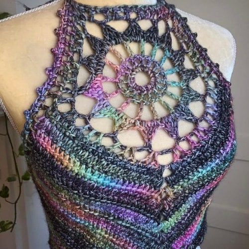 Crochet Crop Top Pattern Bralette Halter Bikini High Neck - Etsy