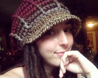 Crochet Hat Pattern - Ridgeline Peaked Slouchy Hat