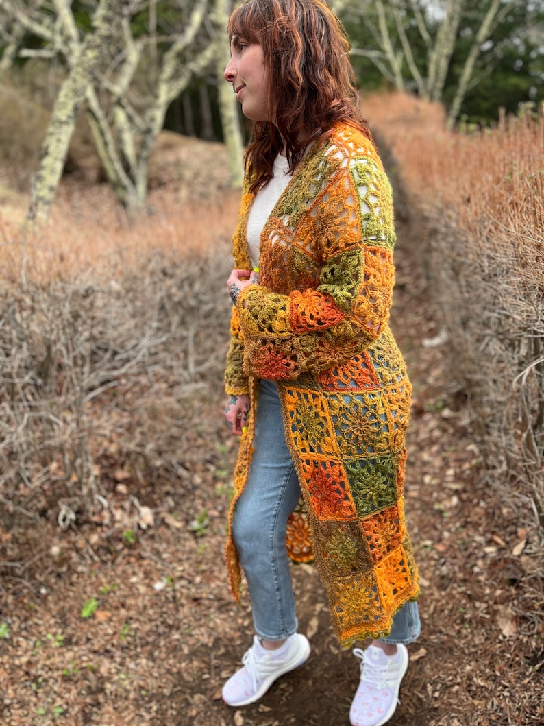 Flower Duster Crochet Pattern // Long Sweater Coat image 9