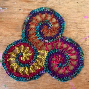 Freeform Crochet Pattern - Openwork Triskelion Spiral