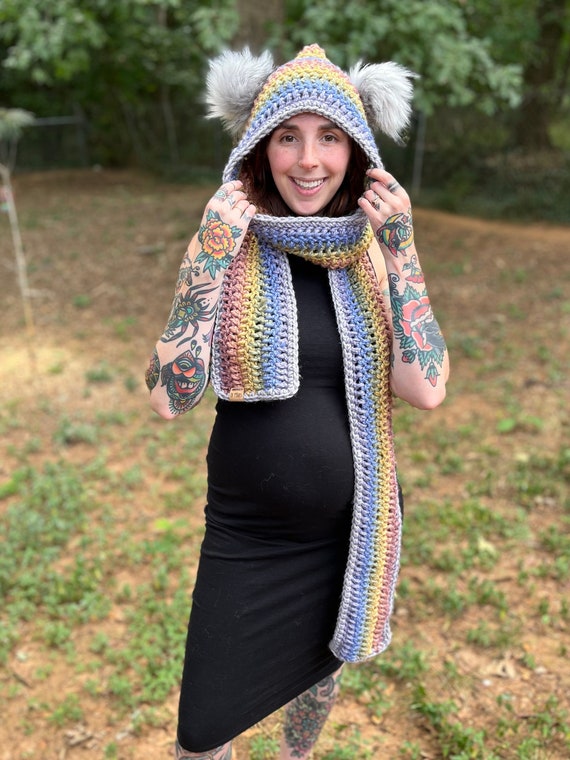 Crochet Pixie Hood Pattern - Easy Beginner Crochet Scarf Pattern