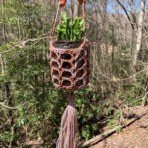 Crochet Planter Pattern 5 Hanging Planters with Tassels // Boho Home Decor // Crochet Plant Hangers // Succulent Planter image 5