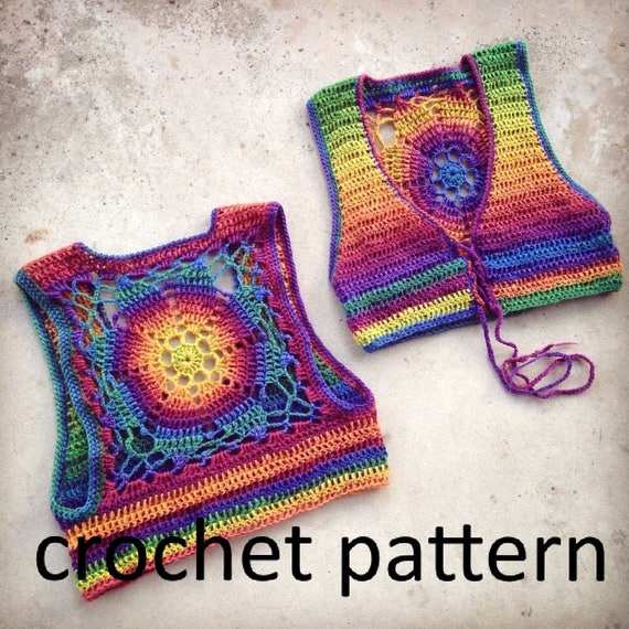 Free crochet mandala vest pattern outlet
