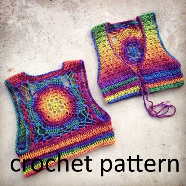 Crochet Vest Pattern - Luna Mandala Vest