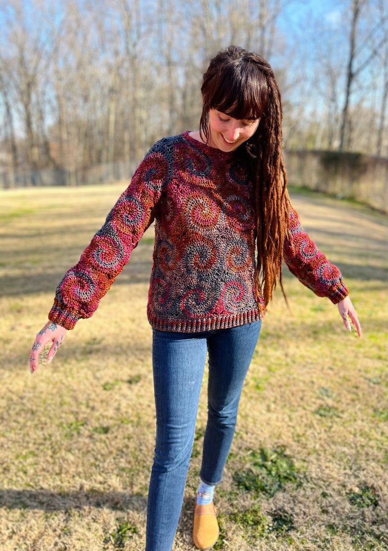 Love Spiral Crochet Sweater Pattern image 1