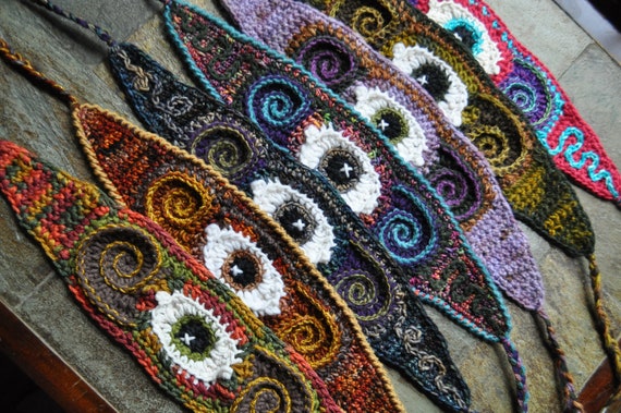 Handmade crochet third eye headband Crochet Headband Pattern - Third Eye Freeform Crochet  main image 4