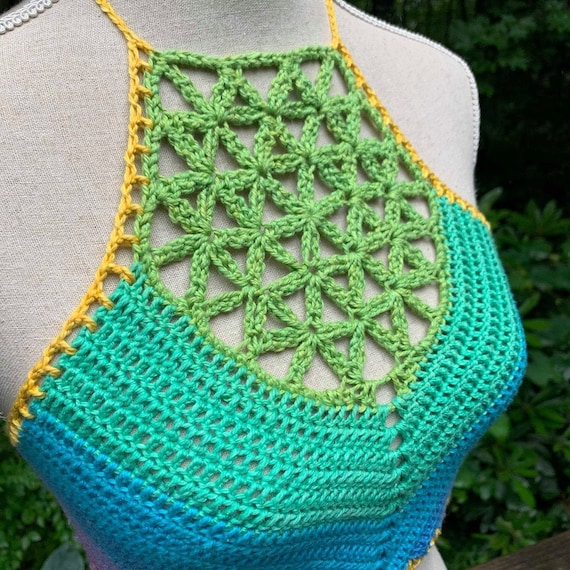 Crochet Crop Top Pattern Flower of Life Sacred Geometry | Etsy
