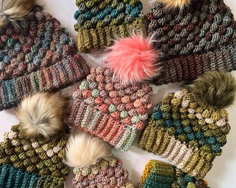 Modello per cappello all'uncinetto - Berretto Bobble Gang - 9 taglie!