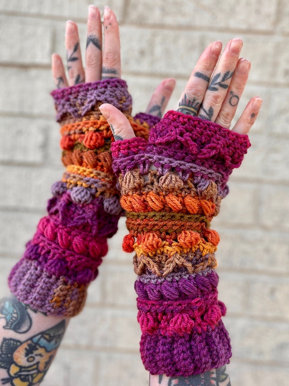 Crochet Gloves Pattern - Fable Gloves Crochet Pattern // Long Fingerless Mitts Pattern