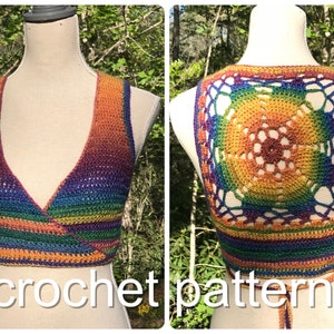 Crochet Vest Pattern Luna Mandala Wrap Vest // Cropped Sleeveless Sweater Easy Shrug Bolero image 1