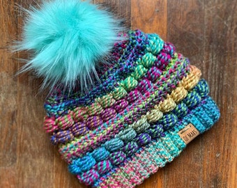 Crochet Block Party Hat Pattern – Textured Winter Beanie (PDF Pattern)
