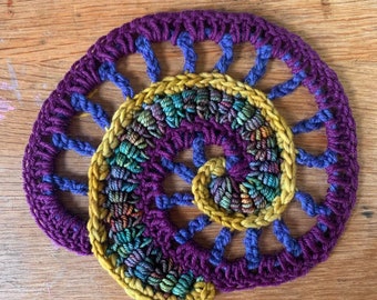 Freeform Crochet Pattern - Openwork Bullion Spiral