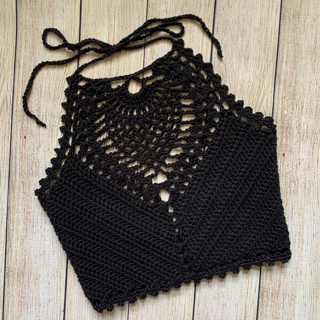 トップス andmary Ribbon crochet knit set up black Ribbon crochet knit set up