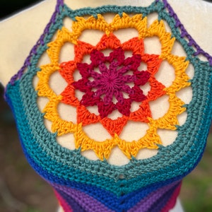 Mandala Crop Top Crochet Pattern // Hippie Halter Crochet Tutorial image 7