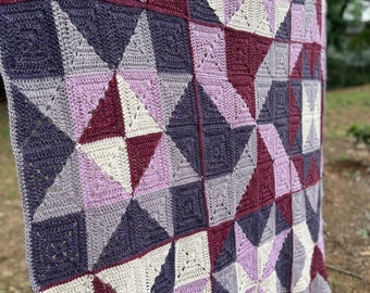 Crochet Blanket Pattern - Homestyle Patchwork Crochet Blanket Pattern // Crochet Quilt Pattern