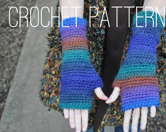 Crochet Glove Pattern - Fingerless Armwarmers PATTERN