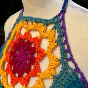 Mandala Crop Top Crochet Pattern // Hippie Halter Crochet Tutorial image 8