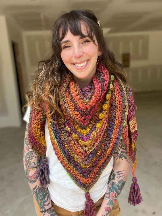 Crochet Scarf Pattern // Fable Shawl - Etsy Handmade textured shawl main image 0