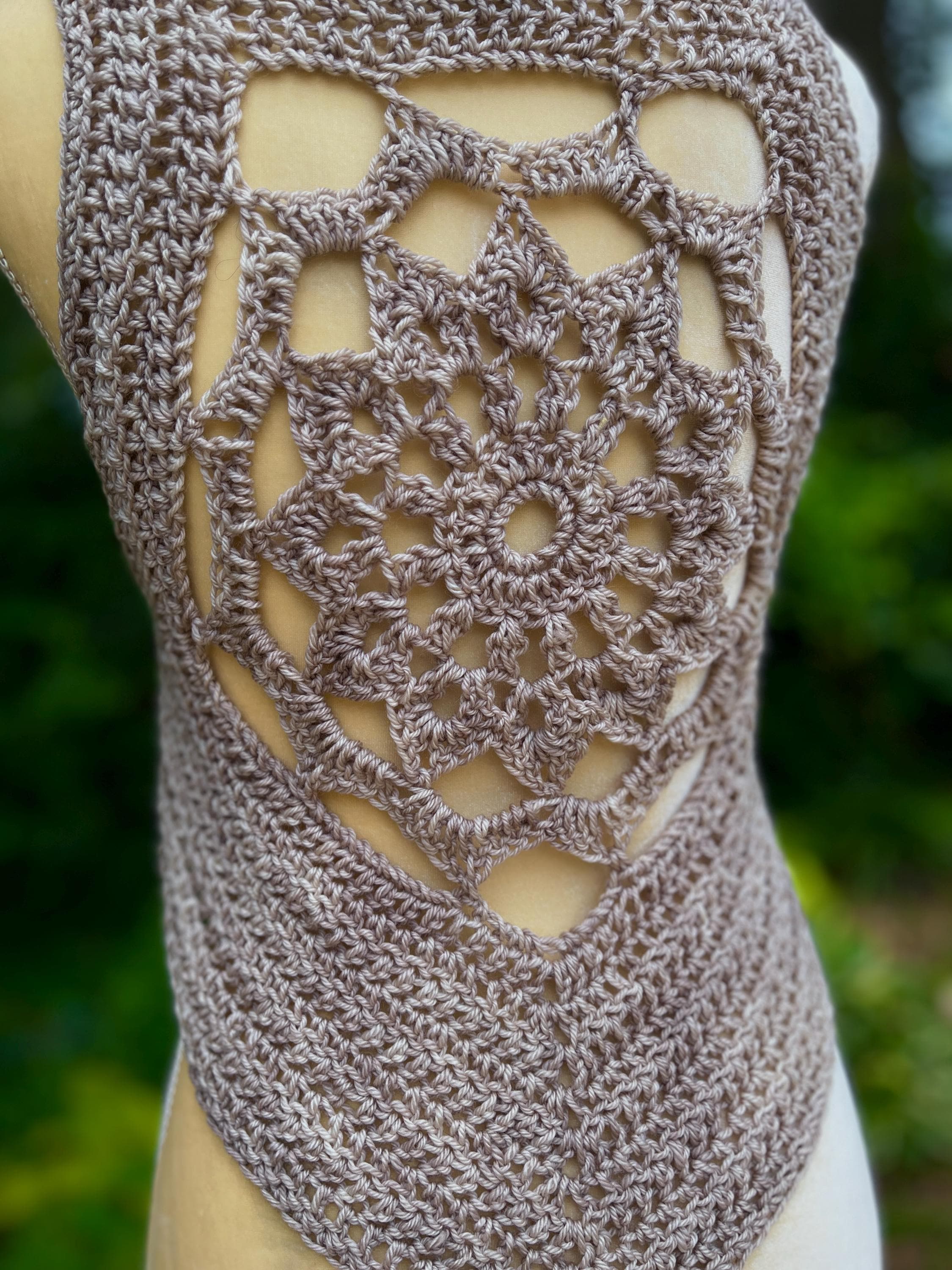 【極美品✨】MEDI SHELL MOTIF CROCHET KNIT VEST Mystic Earth Crochet Vest - aurelia's little room