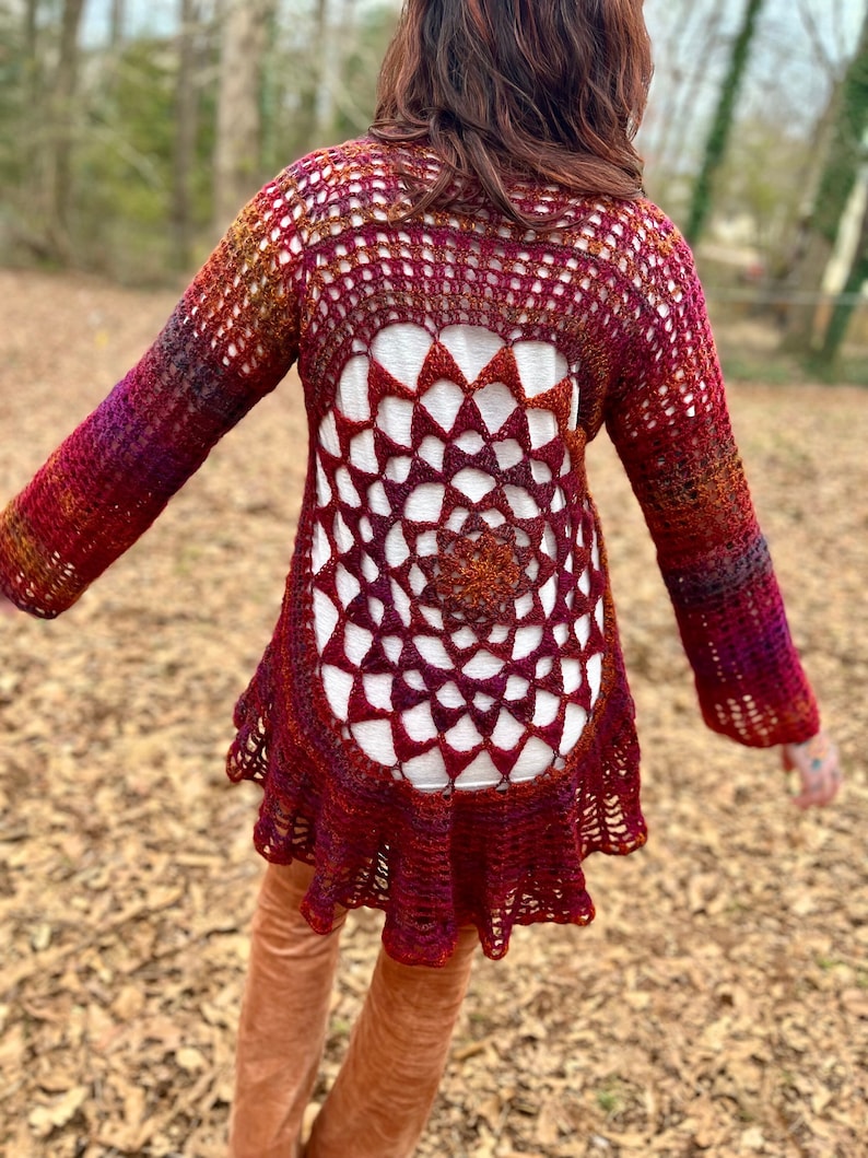 Crochet Sweater Pattern  Dahlia Mandala Sweater