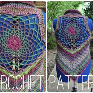 Crochet Pattern - Dreamcatcher Mandala Vest PATTERN