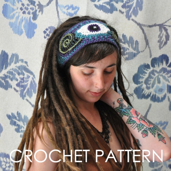 Crochet Headband Pattern - Third Eye Freeform Crochet  display picture 2