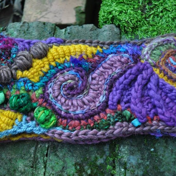 Silky Swirly Freeform Crochet Headband