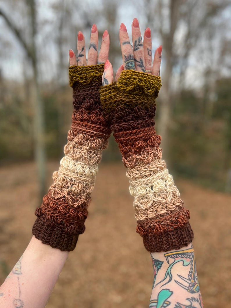 Crochet Gloves Pattern - Fable Gloves Crochet Pattern // Long Fingerless Mitts Pattern image 5