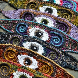 Crochet Headband Pattern - Third Eye Freeform Crochet Headband // Freestyle Eyeball Spiral Ear Warmer PATTERN