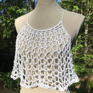 Crochet Top Pattern - Lace Layering Top Shirt Dress Easy Adjustable Women Lacy Trapeze Top // Cascade Crop Top & Dress PATTERN