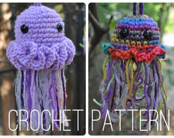 Crochet Pattern - Easy Amigurumi Bag //  Jellyfish Pouches