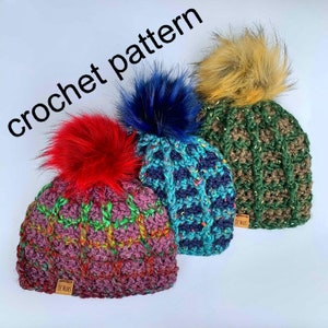 Crochet Hat Pattern - Super Bulky Quick Easy Winter Unisex Hat // Ridgeline Chunky Beanie