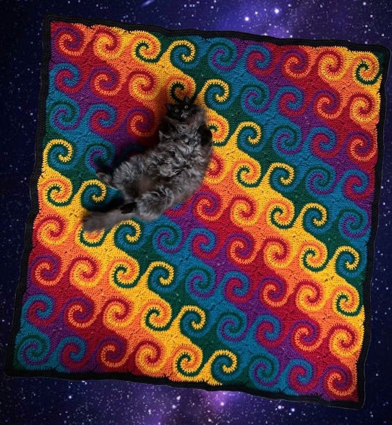Rainbow Galaxy Blanket Crochet Pattern // Afghan image 5