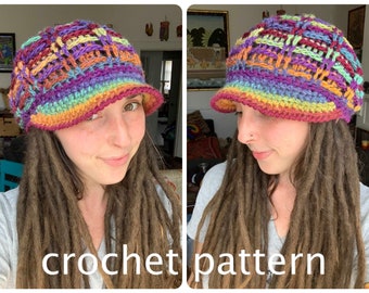 Crochet Hat Pattern - Equilibrium Crochet Beanie // Textured Slouchy Hat with Brim // Quick Easy Crochet Pattern