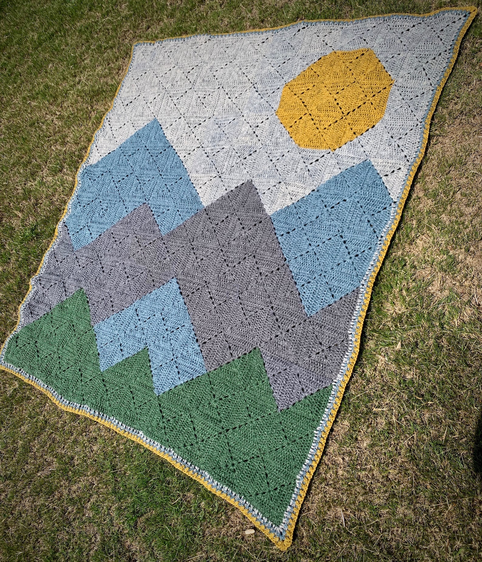 Mountain Crochet Blanket Pattern - Etsy