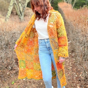 Flower Duster Crochet Pattern // Long Sweater Coat image 4