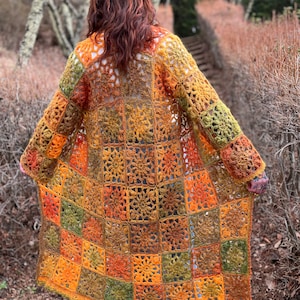 Flower Duster Crochet Pattern // Long Sweater Coat image 5