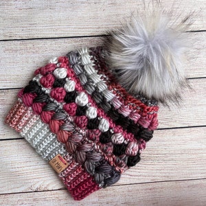 Crochet Hat Pattern - Sampler Hat // Adult Winter Crochet Beanie Hat // Thick Warm Textured Beanie