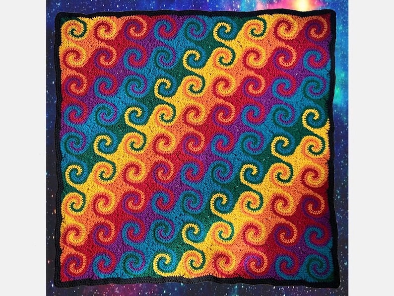 Rainbow Galaxy Blanket Crochet Pattern // Afghan image 1