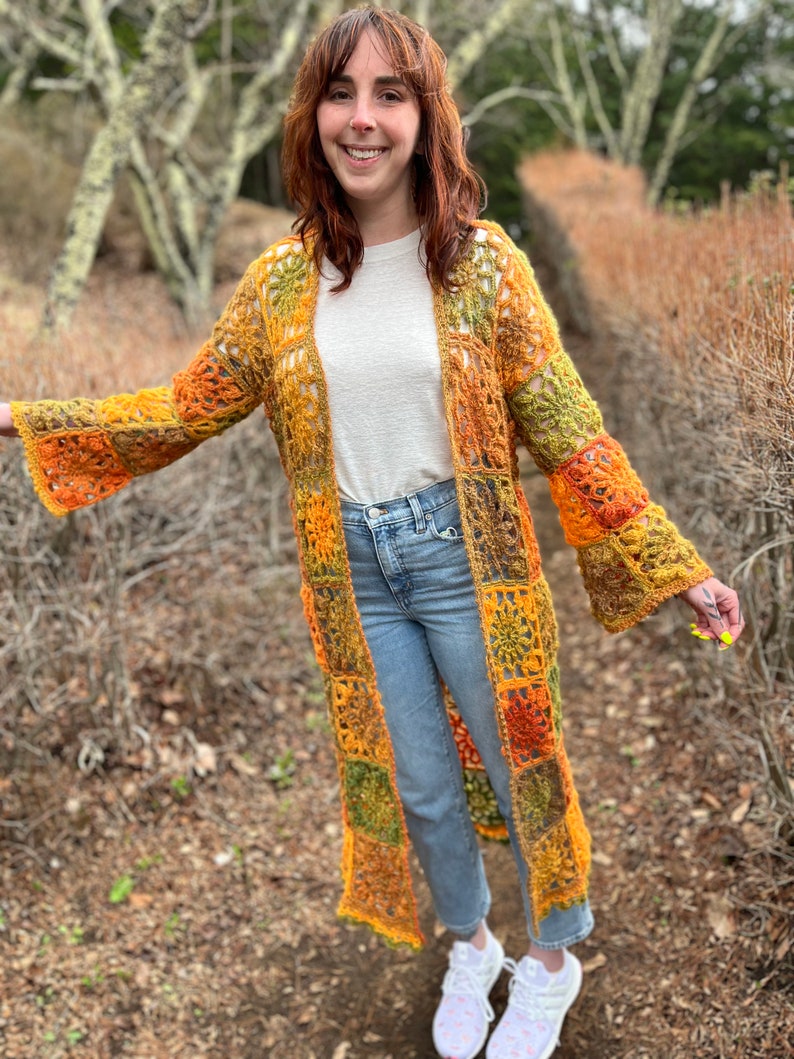 Flower Duster Crochet Pattern // Long Sweater Coat image 7